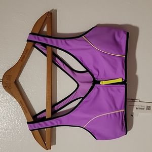 NWT ZARA NEON ZIP FRONT SWIM TOP